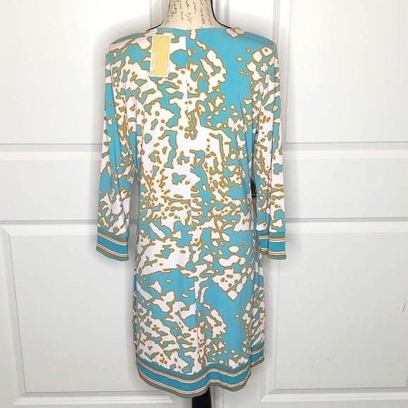 MICHAEL🌊Michael Kors Aegean Aqua Sheath Dress, size Large, 🆕 - Picture 3 of 11